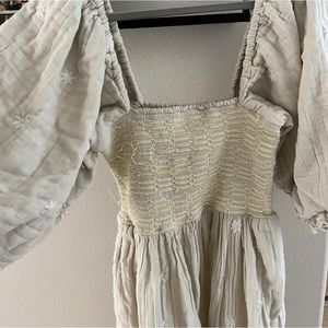 Free people “dahlia” maxi dress in light green, size M